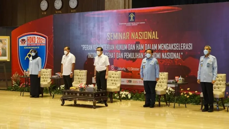 Kemenkumham Selenggarakan Seminar Nasional Gaungkan Semangat Akselerasi Indonesia Sehat dan Ekonomi Pulih